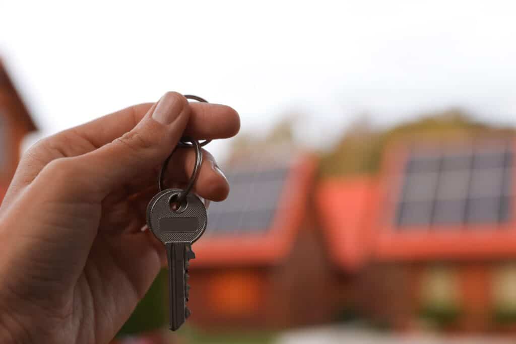 Maison équipée de panneaux photovoltaïques